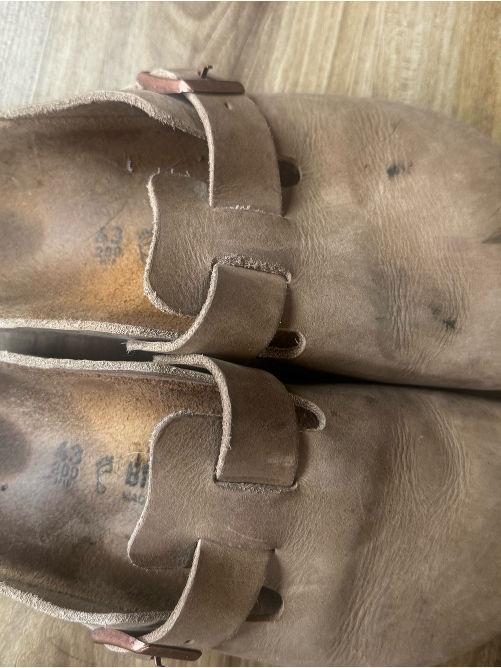 Birkenstock Men's Brown Suede Slip-On Clogs with Buckle